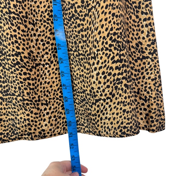 Emerson Fry May Dress Little Cheetah 100% Silk Midi Dress Long Sleeve Medium M - Picture 15 of 15